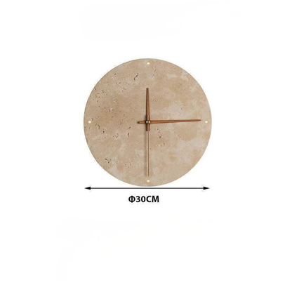 Travertine Wall Clock with LED Light – Minimalistic & Decorative | High-Quality Natural Stone Clock | Bowlift