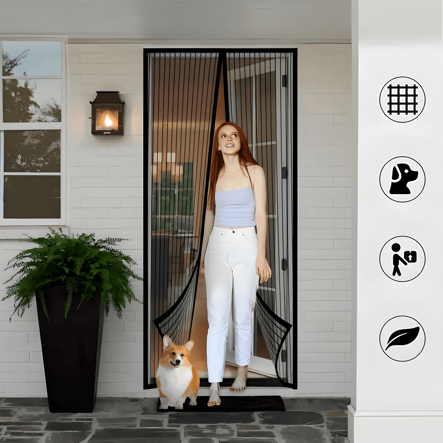 Self-closing Magnetic Insect Screen with Pet-friendly Opening | Kalsten