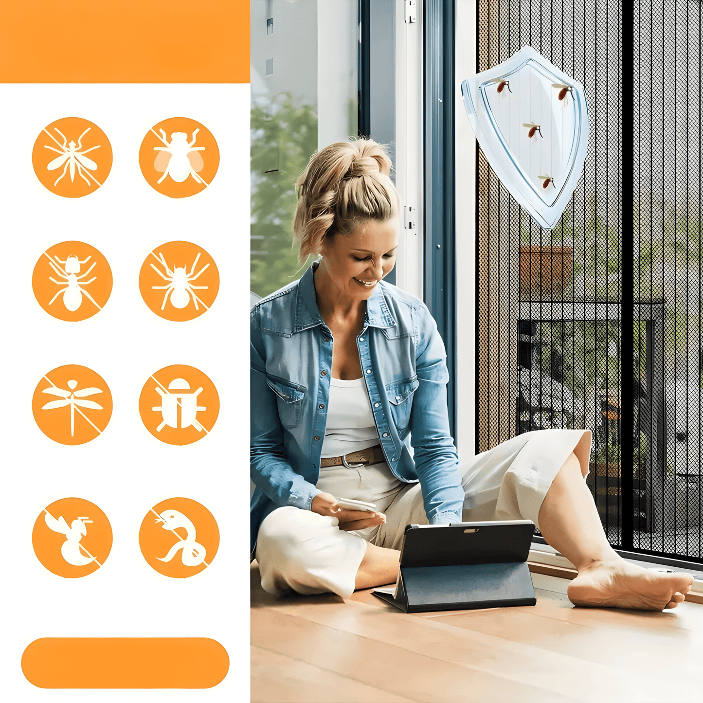 Self-closing Magnetic Insect Screen with Pet-friendly Opening | Kalsten