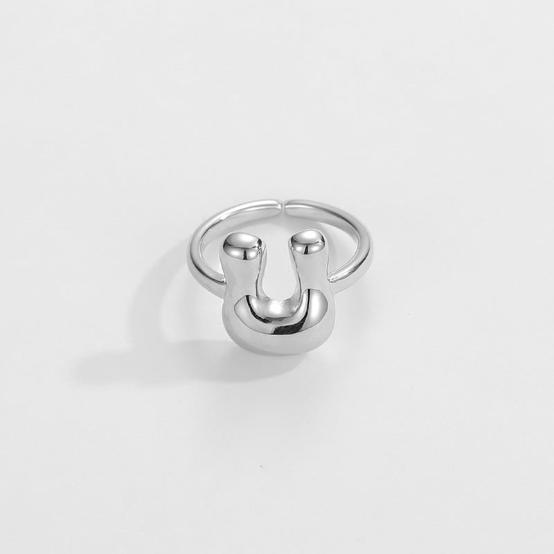 BowLift | Cute Bubble Letter Initial Ring
