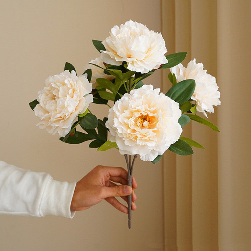 Artificial 5 large head peony flowers