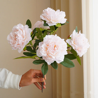 Artificial 5 large head peony flowers