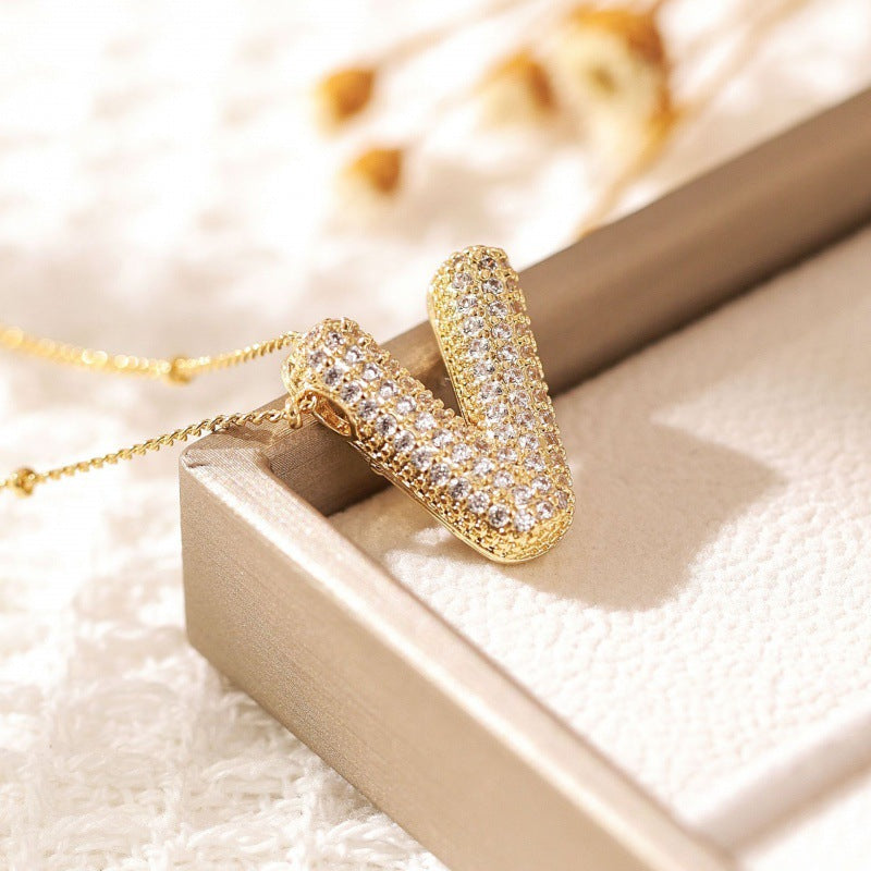 Skanto | Alphabet Diamond Pendant Necklace
