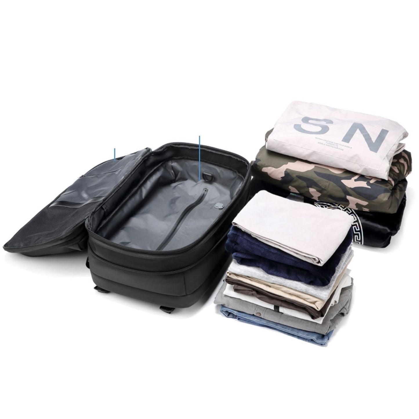 BowLift | VacuPro – Compression Travel Backpack with Built-In Vacuum System | Space-Saving Cabin Bag