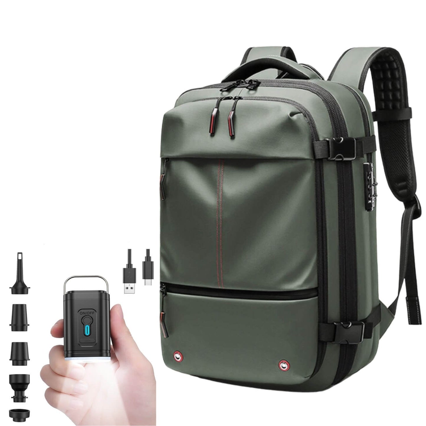 BowLift | VacuPro – Compression Travel Backpack with Built-In Vacuum System | Space-Saving Cabin Bag
