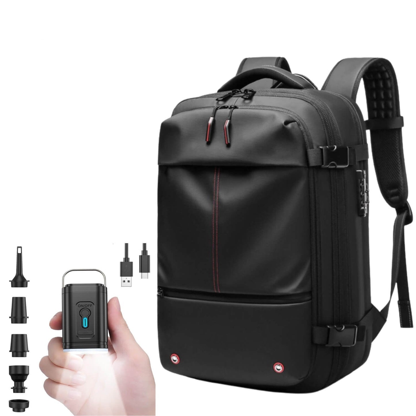 BowLift | VacuPro – Compression Travel Backpack with Built-In Vacuum System | Space-Saving Cabin Bag