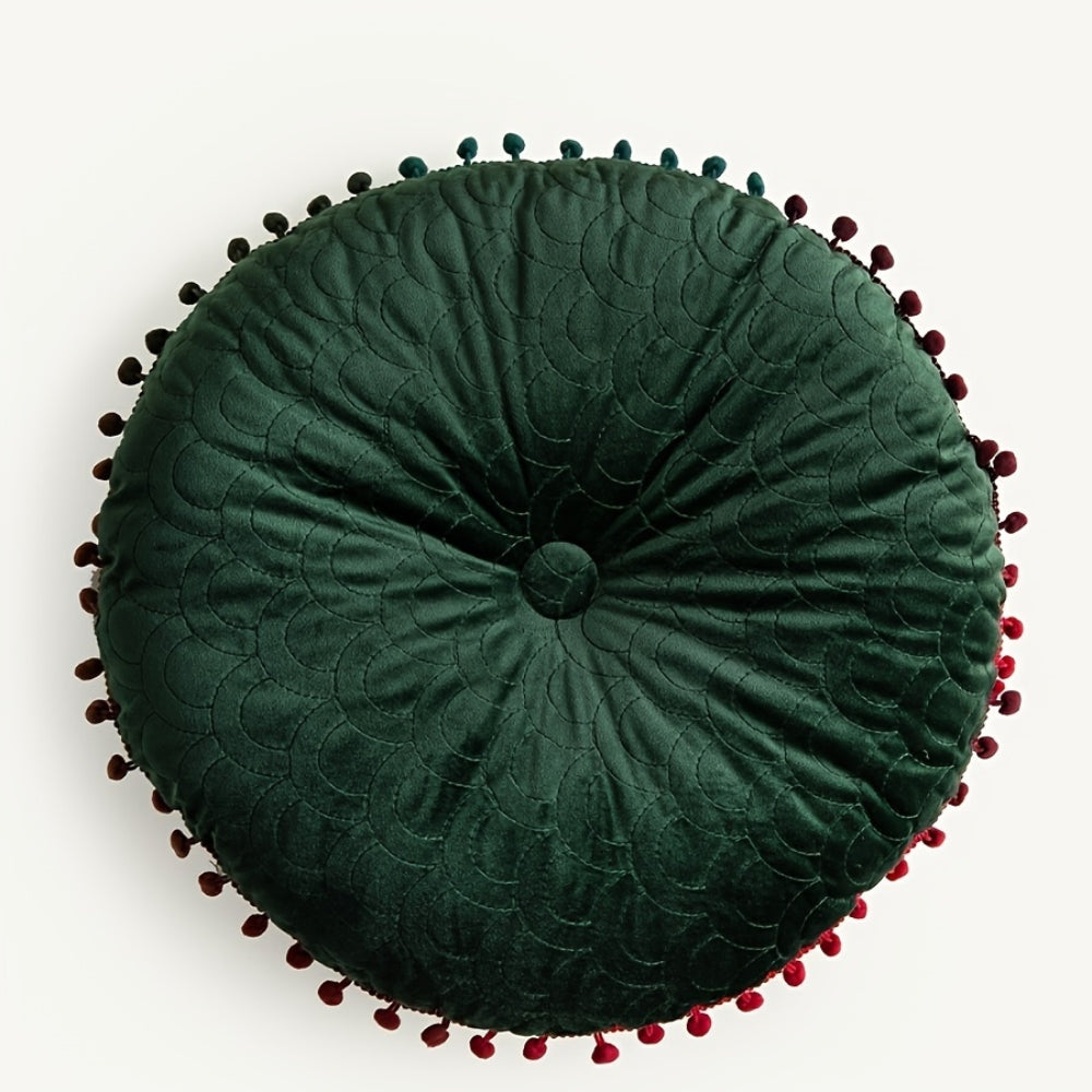 BowLift | Veloura Round Vintage Quilted Ottoman Cushion Pad