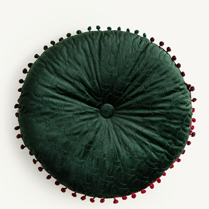 BowLift | Veloura Round Vintage Quilted Ottoman Cushion Pad