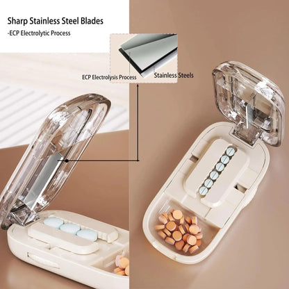 Adjustable pill cutter with precision blade