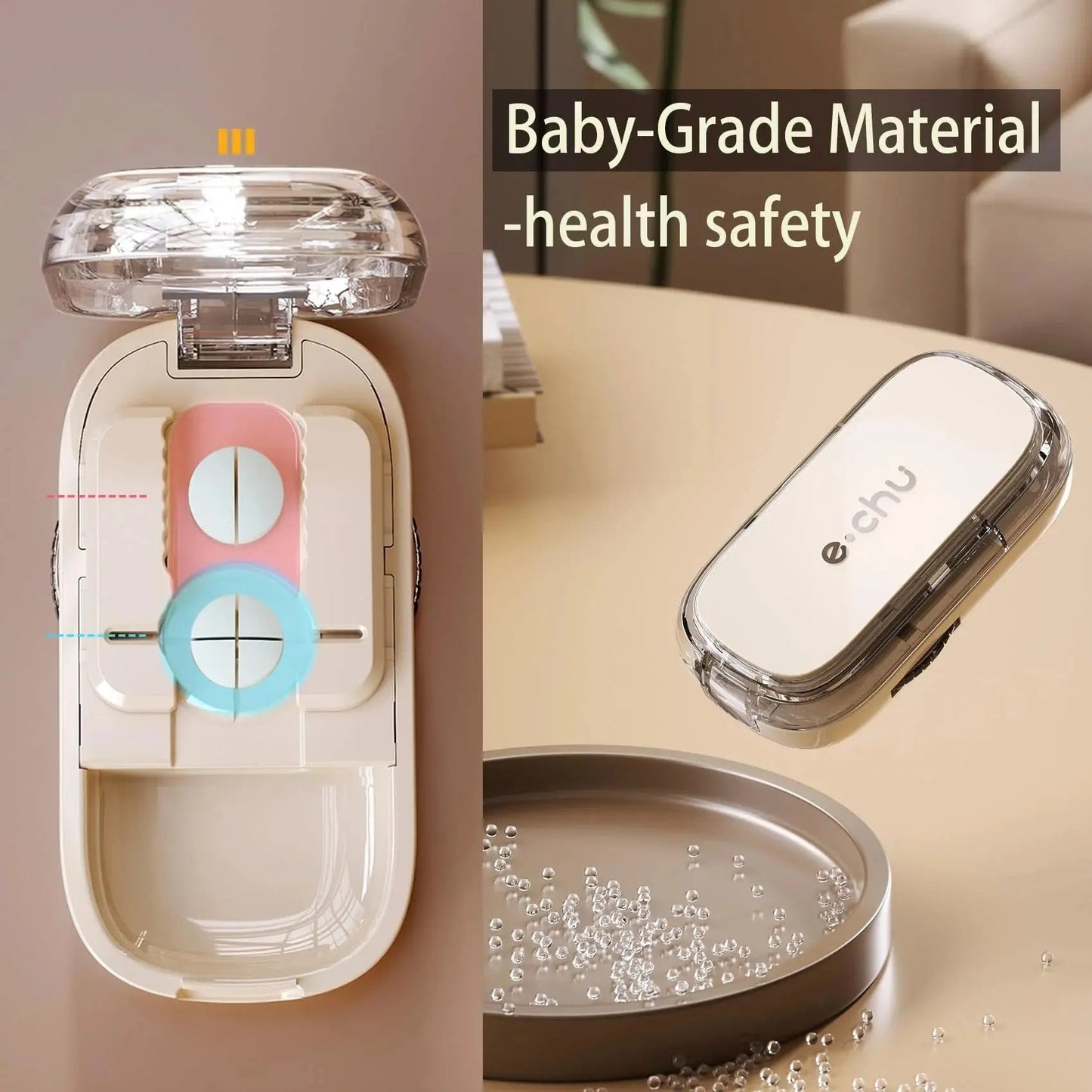 Adjustable pill cutter with precision blade