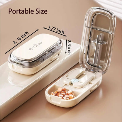 Adjustable pill cutter with precision blade