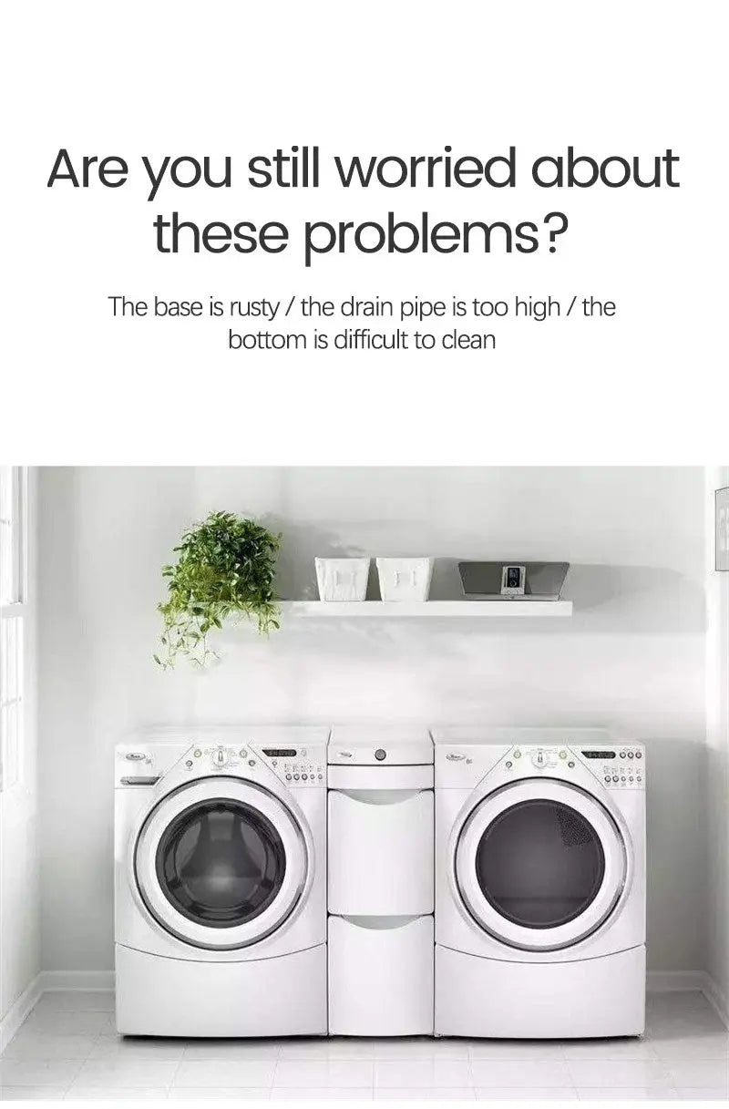 Adjustable washing machine stand with wheels