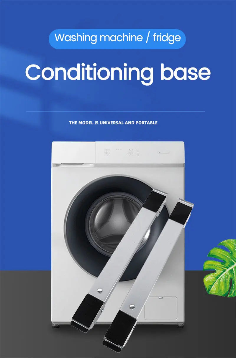 Adjustable washing machine stand with wheels