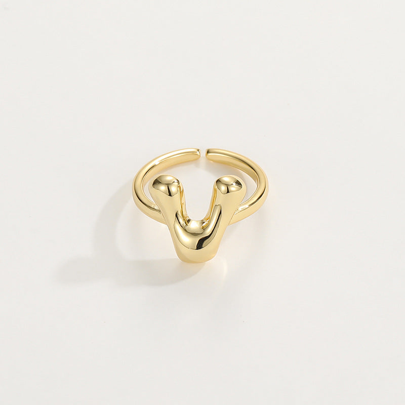 BowLift | Cute Bubble Letter Initial Ring