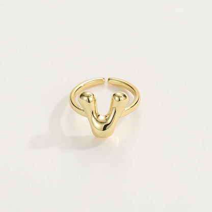 BowLift | Cute Bubble Letter Initial Ring