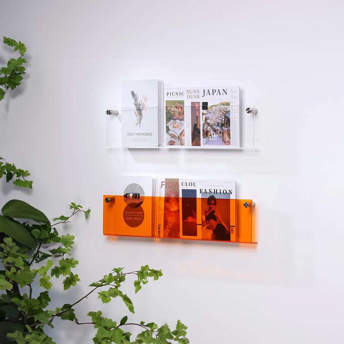 Acrylic Wall-mounted Floating Magazine Rack