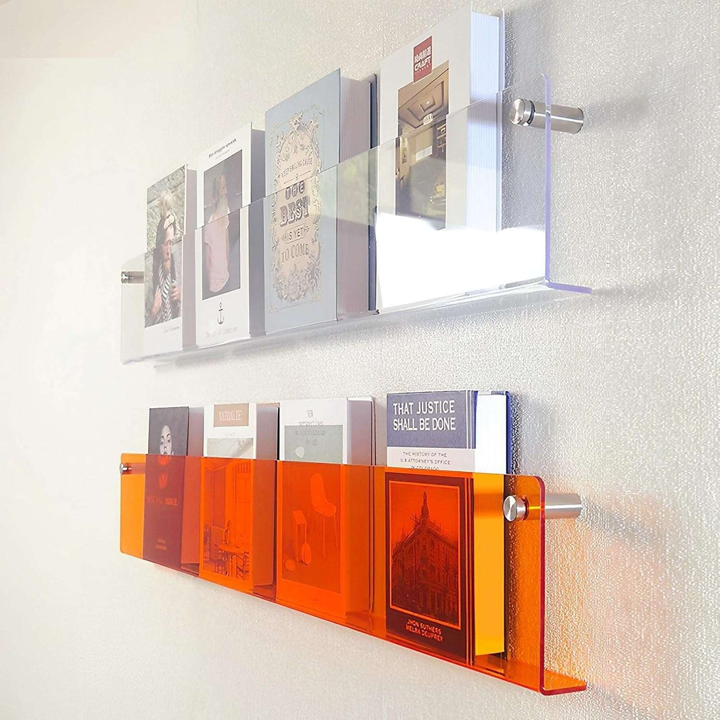 Acrylic Wall-mounted Floating Magazine Rack
