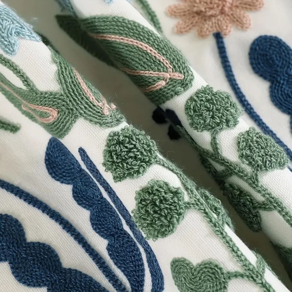 BowLift | Vintage Botanical Embroidery Cushion Cover