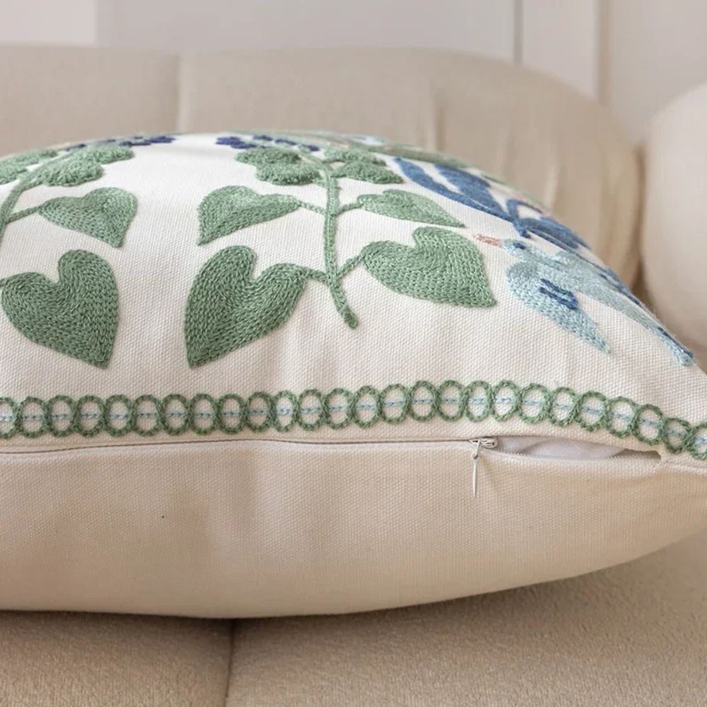 BowLift | Vintage Botanical Embroidery Cushion Cover