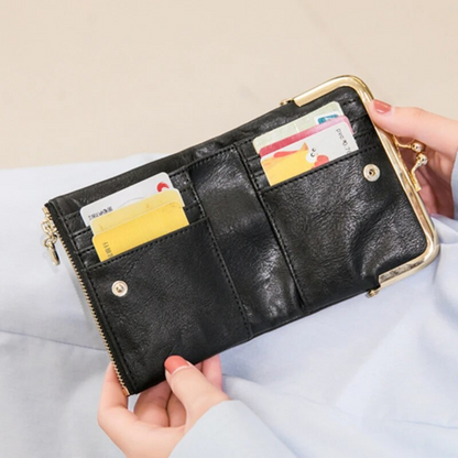 BowLift | Wallet Purse | Vintage Kiss Lock Small PU Leather