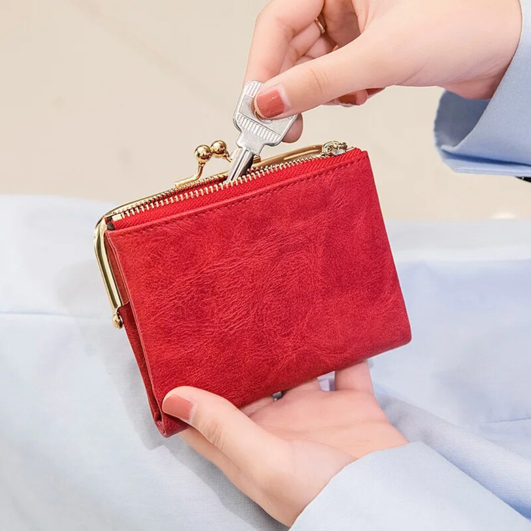 BowLift | Wallet Purse | Vintage Kiss Lock Small PU Leather