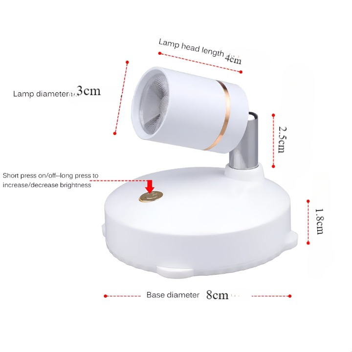 Skanto | VividBeam | Mini Dimmable LED Spotlight | Wireless Accent Lighting for Home and Office