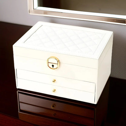 Skanto | EleganceBox – Luxurious Multi-Layer Jewelry Organizer in Premium PU Leather