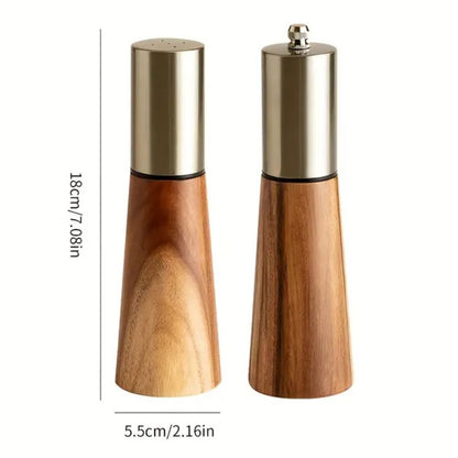 Skanto | Elegant Wooden Salt and Pepper Grinder Set