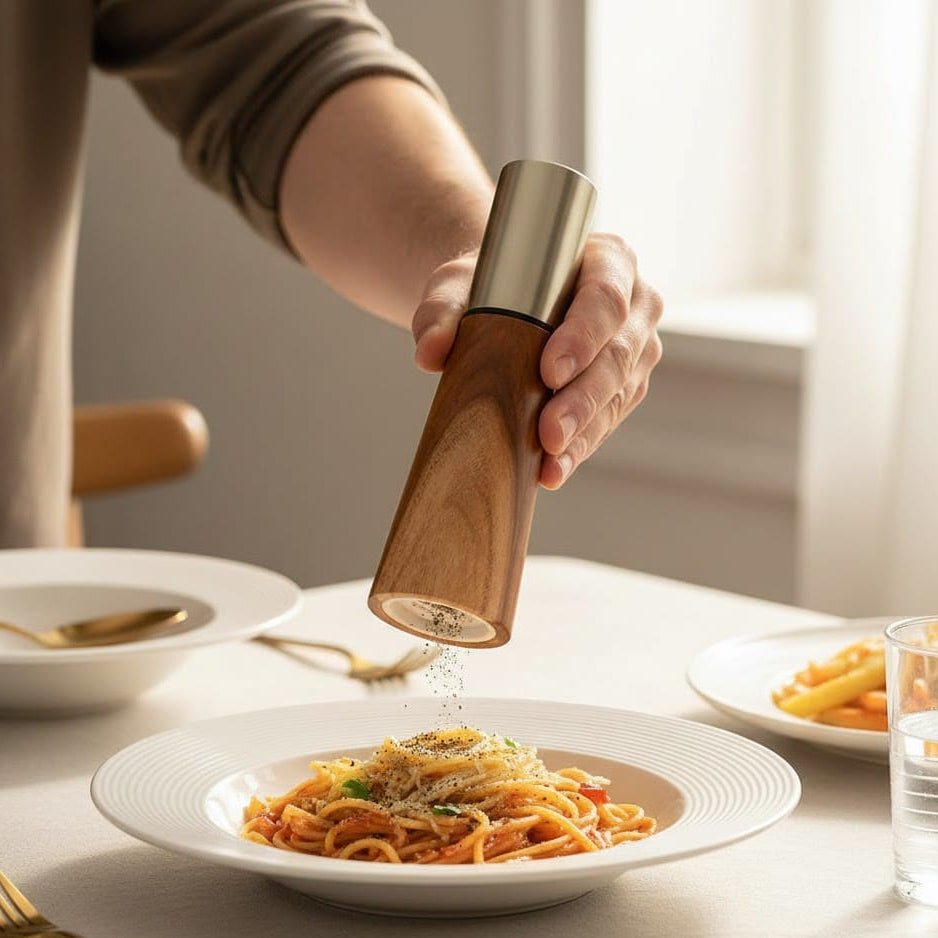 Skanto | Elegant Wooden Salt and Pepper Grinder Set