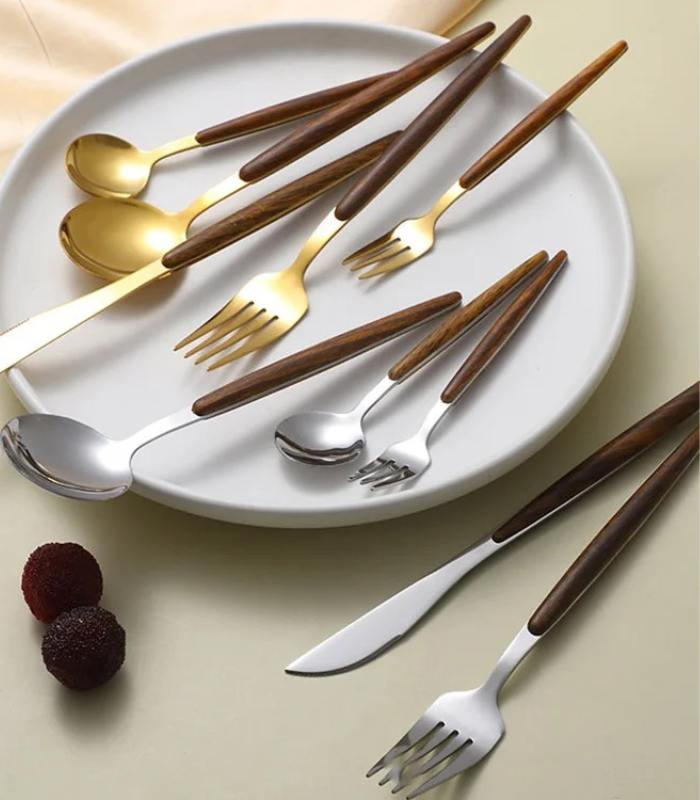 Skanto | Premium Stainless Steel Cutlery with Wood Accent