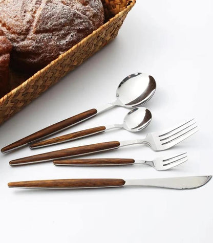 Skanto | Premium Stainless Steel Cutlery with Wood Accent