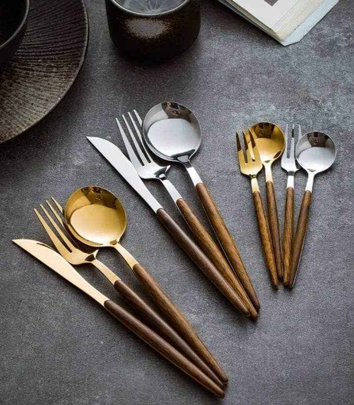 Skanto | Premium Stainless Steel Cutlery with Wood Accent