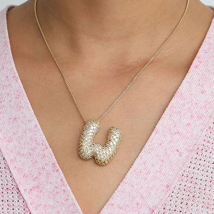 BowLift | Chunky Bubble Diamond Dazzle Initial Necklaces