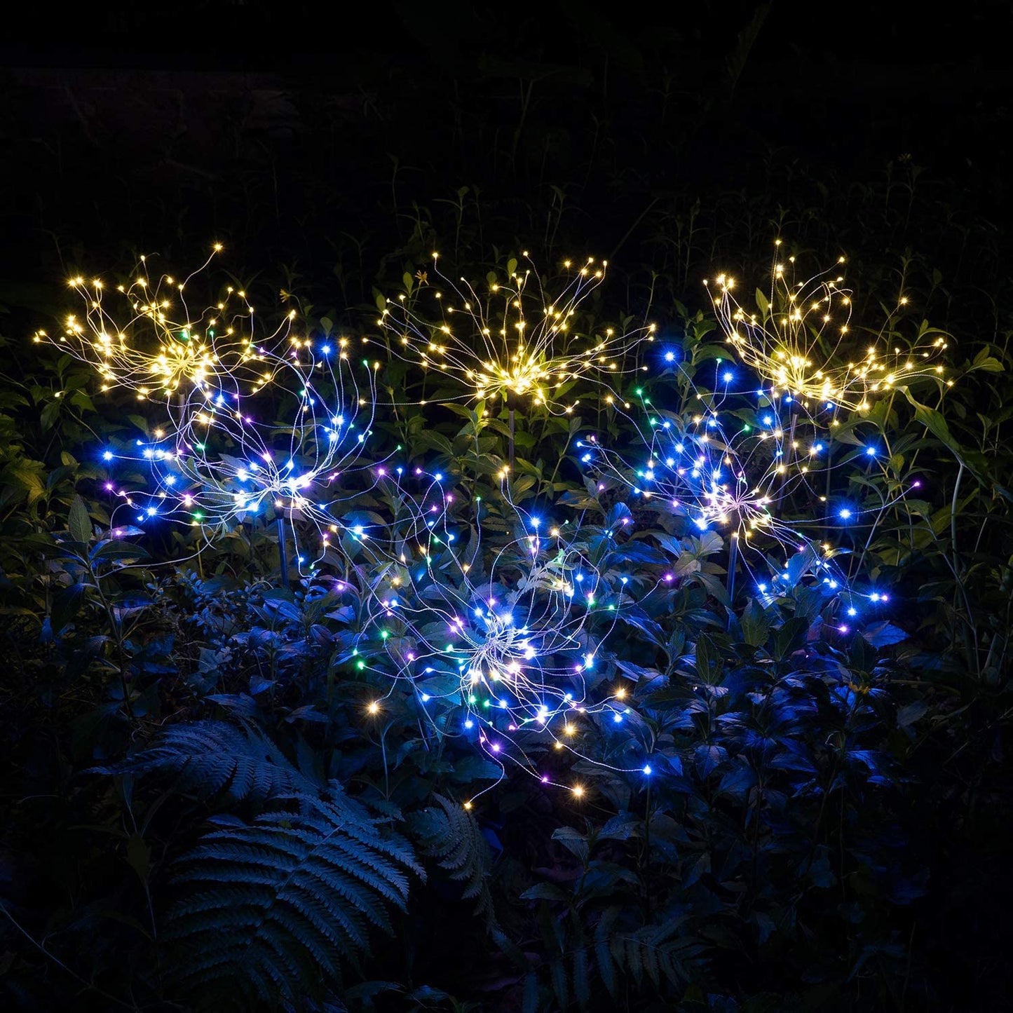 4-pack Solar Fireworks Garden Lights - Weatherproof LED Decorative Lighting, Solar Energy for Garden and Patio | Karnz