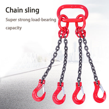 BowLift | Lifting Chain Sling, 5 Ton G80 Chain Four-Leg Hook And Ring Combination Complete Set Of Crane Sling,Lifting Tools