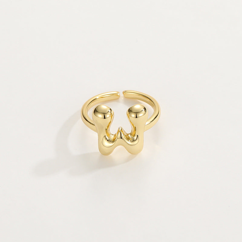 BowLift | Cute Bubble Letter Initial Ring