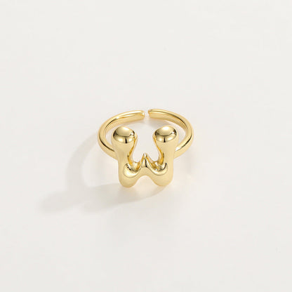 BowLift | Cute Bubble Letter Initial Ring