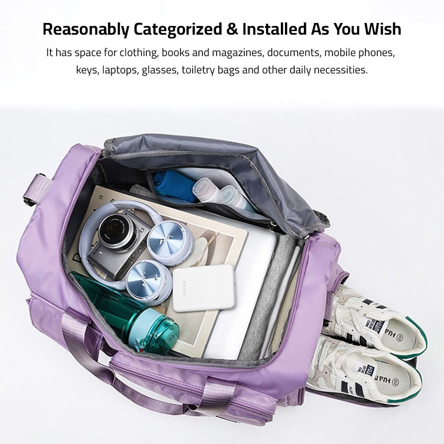 Skanto | Multi-Pocket Travel Bag, Sports & Gym Bag with Separate Shoe Compartment