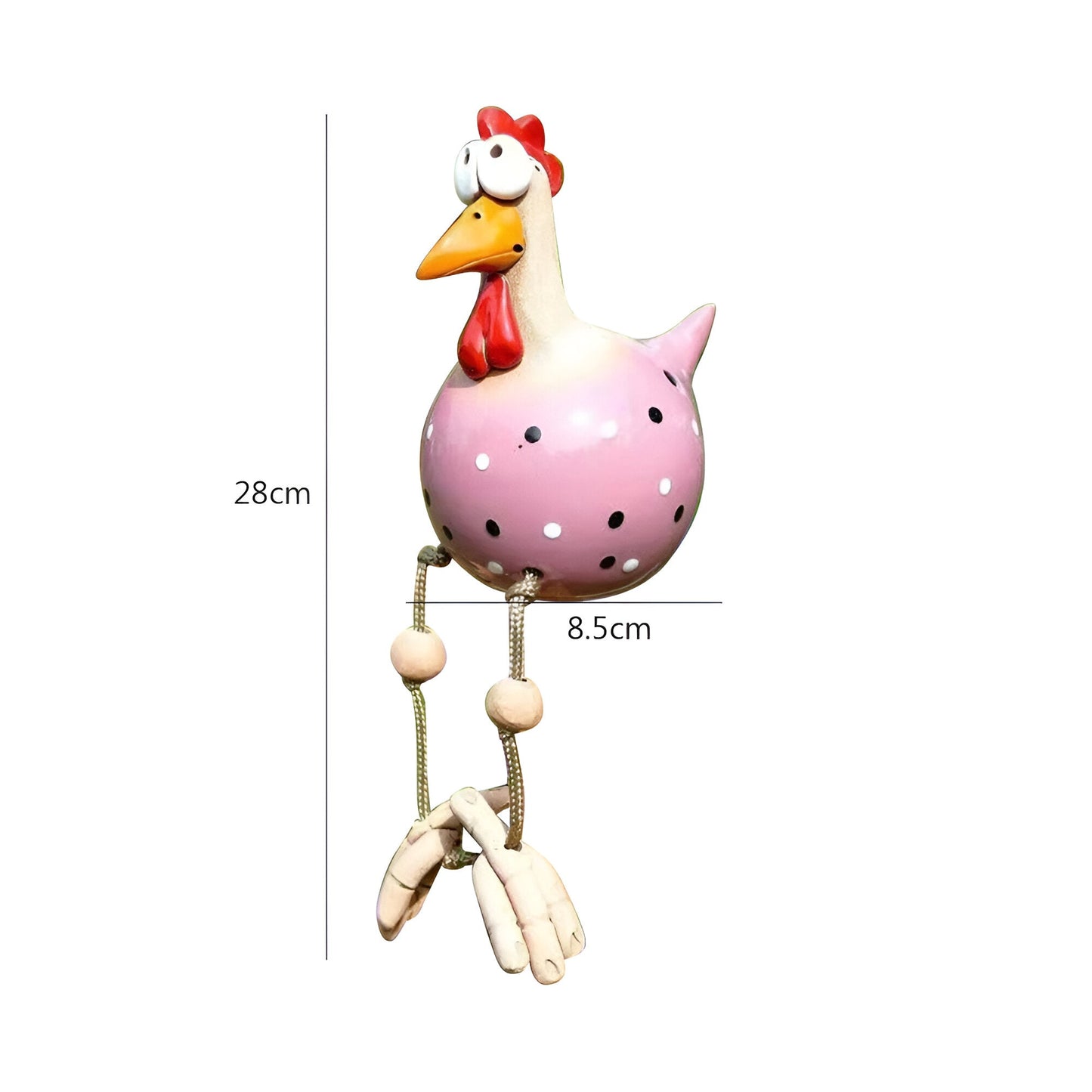 BowLift | Whimsy Big-Eyed Rooster Garden Statue – Weatherproof Resin Chicken Ornament