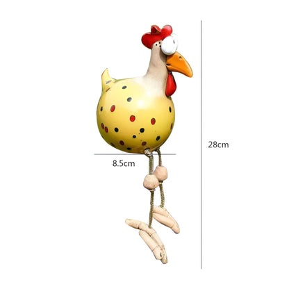 BowLift | Whimsy Big-Eyed Rooster Garden Statue – Weatherproof Resin Chicken Ornament