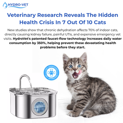 Skanto | AquaSoft Whispering Quiet Pet Drinking Fountain – 3.2L with LED, Stainless Steel & 5-Stage Filtration