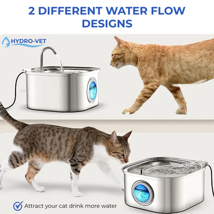 Skanto | AquaSoft Whispering Quiet Pet Drinking Fountain – 3.2L with LED, Stainless Steel & 5-Stage Filtration