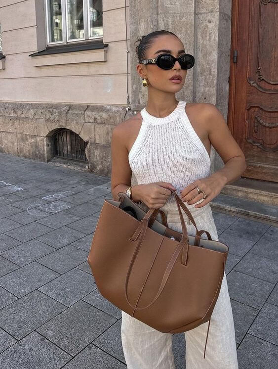 Skanto | Voss – Vintage Leather Shoulder Bag for Women | Spacious, Elegant, and Timeless Design