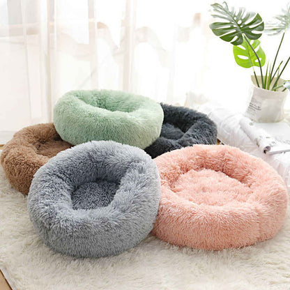 Brehn | Round Plush Calming Donut Dog Bed for Small to Large Dogs