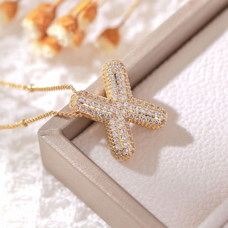 Skanto | Alphabet Diamond Pendant Necklace