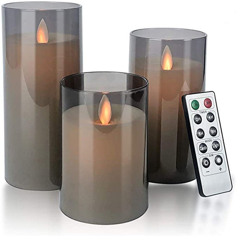 LED candle with remote control & timer in glass design | Kalsten