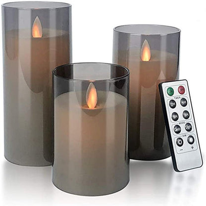 LED candle with remote control & timer in glass design | Kalsten