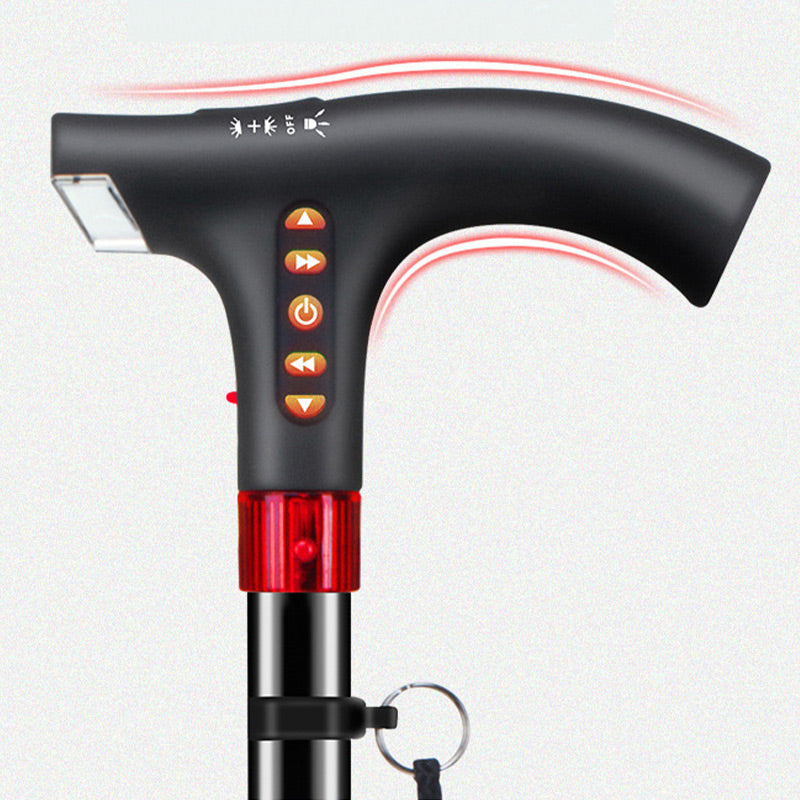 Skanto | Smart Walking Stick for Seniors with LED Light, Radio & Emergency Alarm – Adjustable & Lightweight