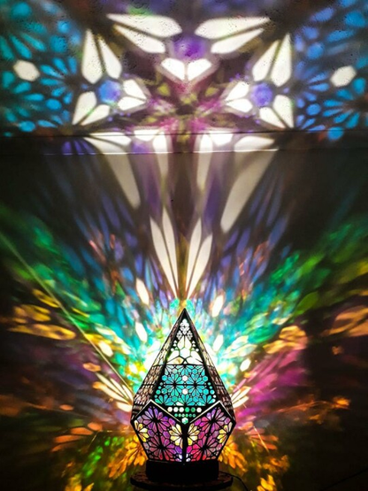 Stained Glass Style LED Table Lamp - LumiAura | Karnz