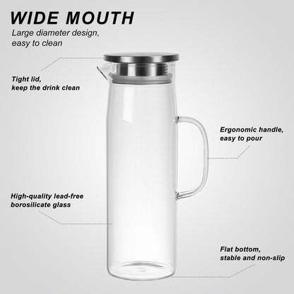 Skanto | Cylindrical Heat-Resistant Glass Carafe